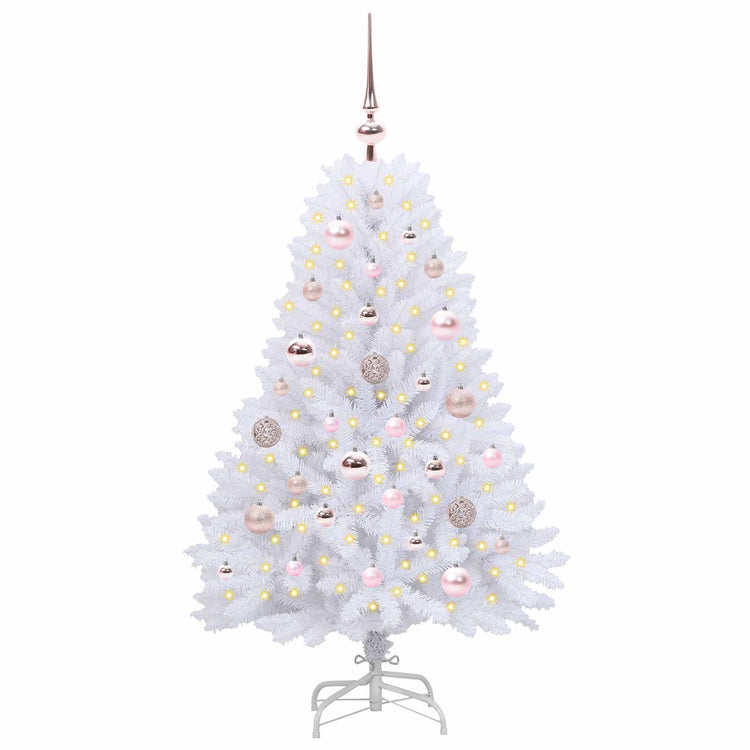 Vidaxx sapin de Noël artificiel pliant blanc 120 cm PVC et acier