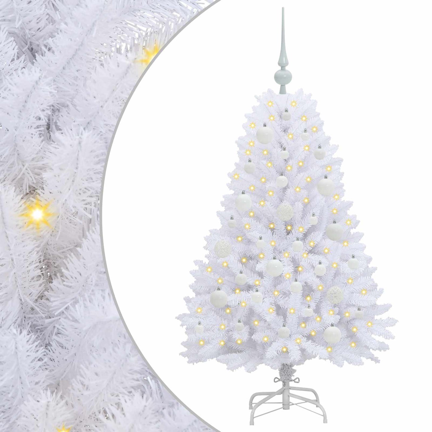 Vidaxx sapin de Noël artificiel pliant blanc 120 cm PVC et acier