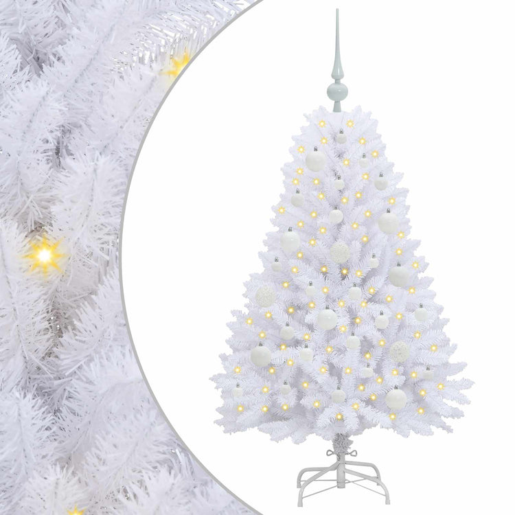 Vidaxx sapin de Noël artificiel pliant blanc 120 cm PVC et acier