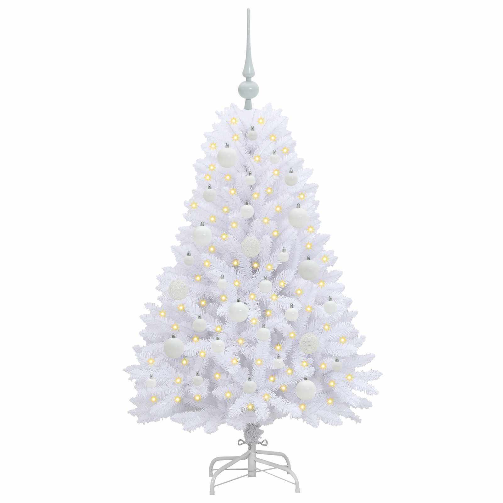 Vidaxx sapin de Noël artificiel pliant blanc 120 cm PVC et acier