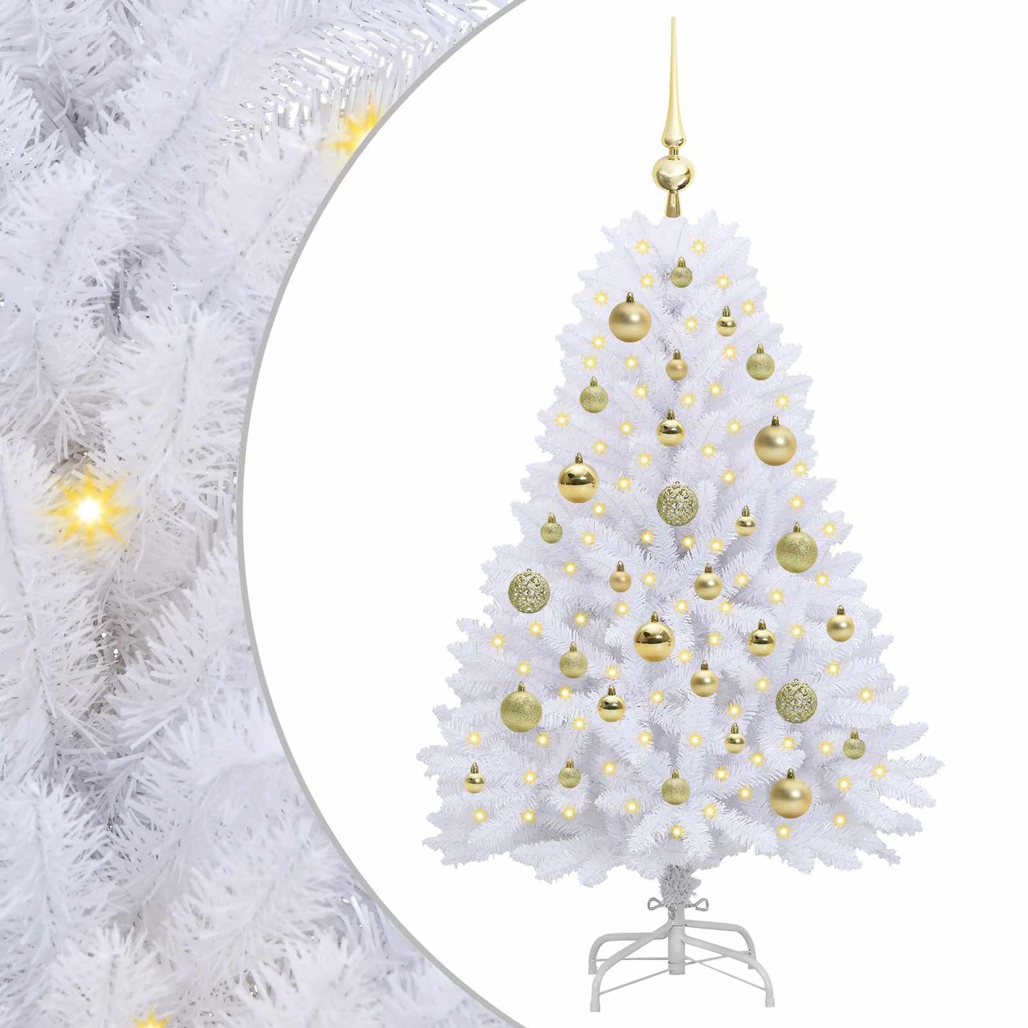 Vidaxx sapin de Noël artificiel pliant blanc 120 cm PVC et acier