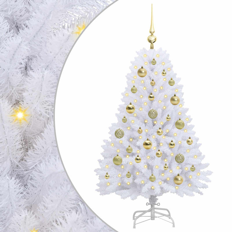 Vidaxx sapin de Noël artificiel pliant blanc 120 cm PVC et acier