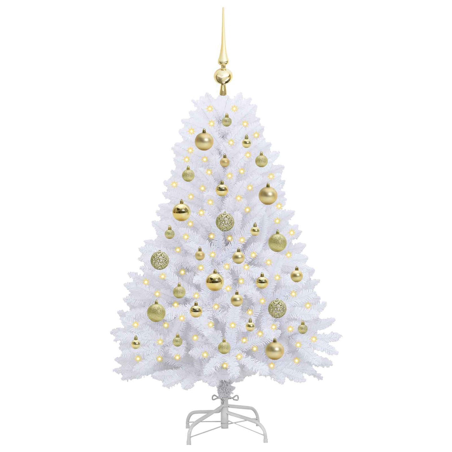 Vidaxx sapin de Noël artificiel pliant blanc 120 cm PVC et acier