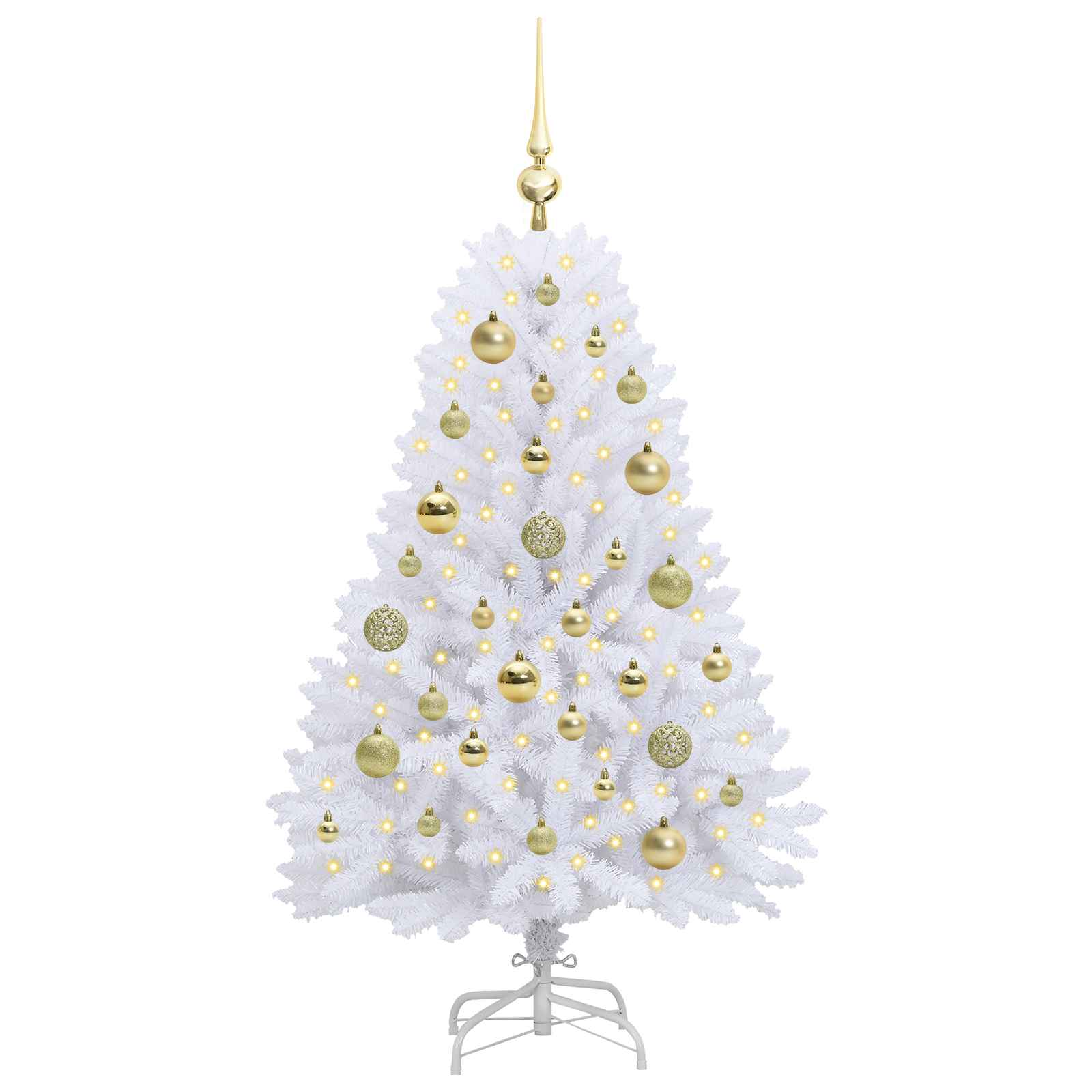 Vidaxx sapin de Noël artificiel pliant blanc 120 cm PVC et acier