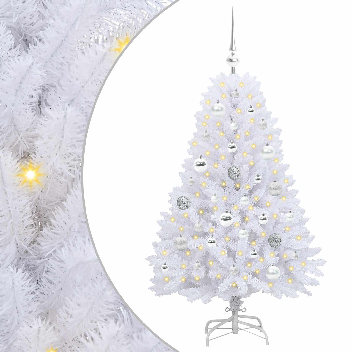 Vidaxx sapin de Noël artificiel pliant blanc 120 cm PVC et acier
