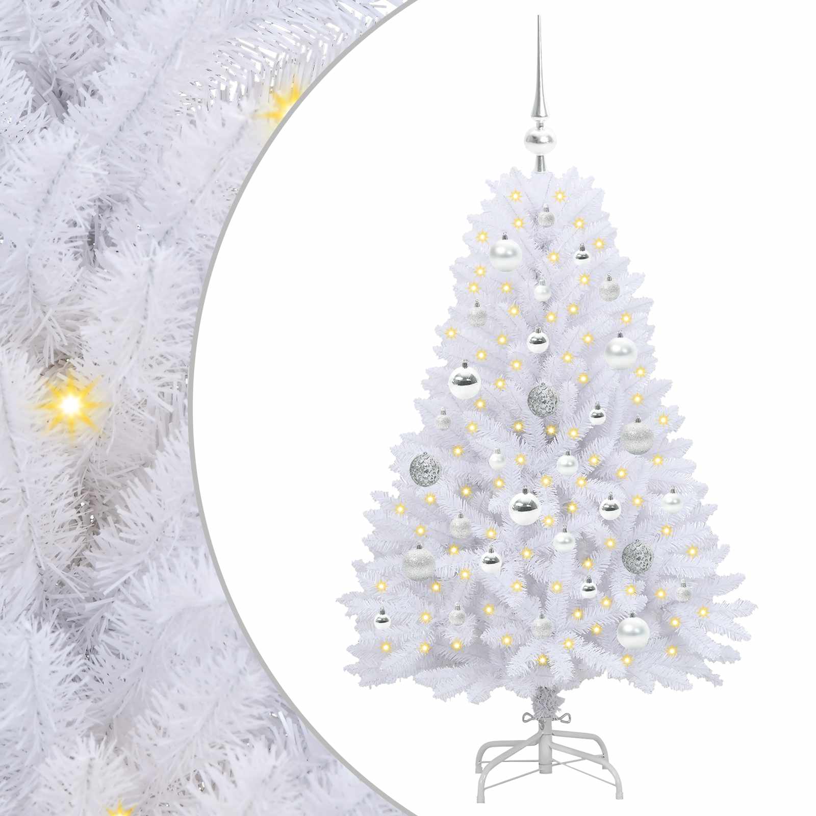 Vidaxx sapin de Noël artificiel pliant blanc 120 cm PVC et acier