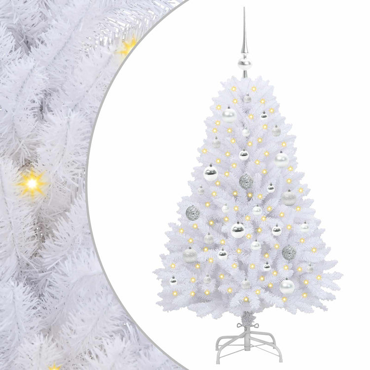 Vidaxx sapin de Noël artificiel pliant blanc 120 cm PVC et acier