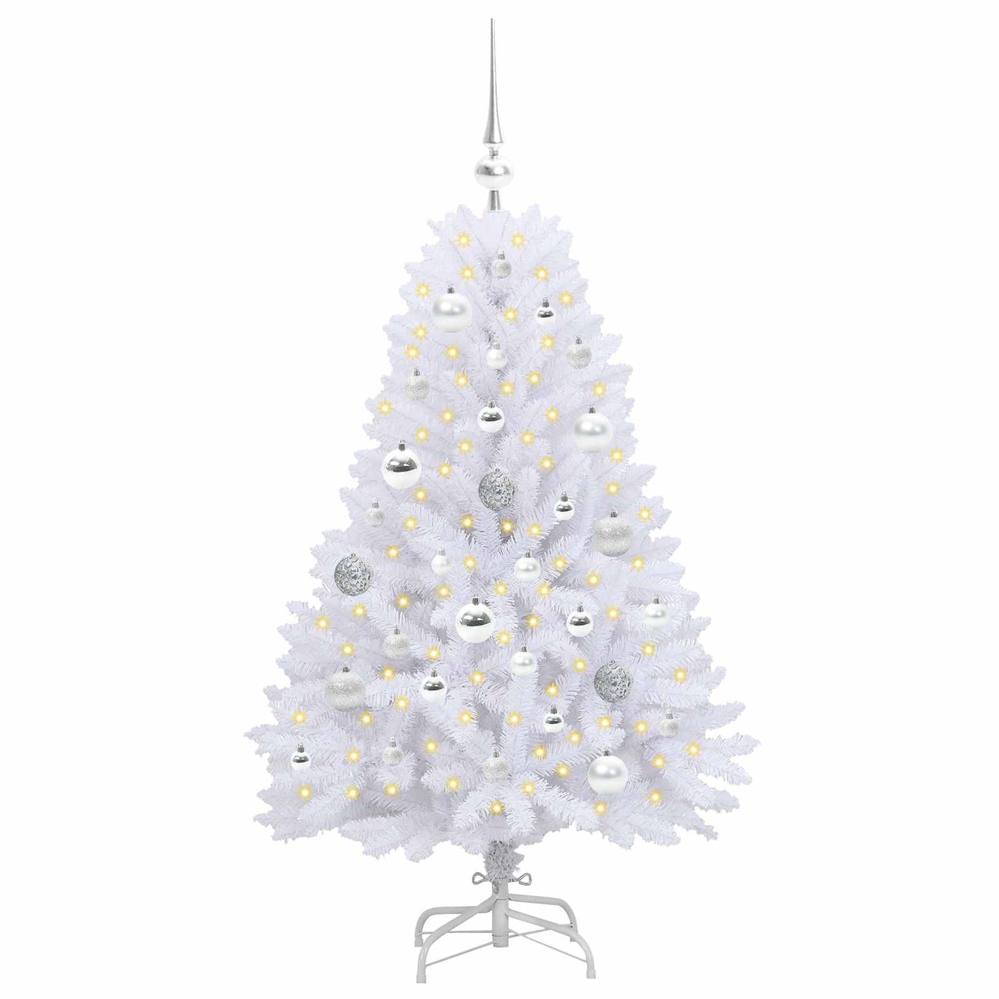 Vidaxx sapin de Noël artificiel pliant blanc 120 cm PVC et acier