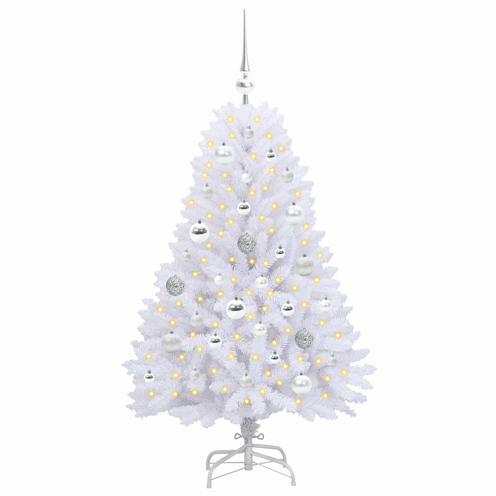 Vidaxx sapin de Noël artificiel pliant blanc 120 cm PVC et acier