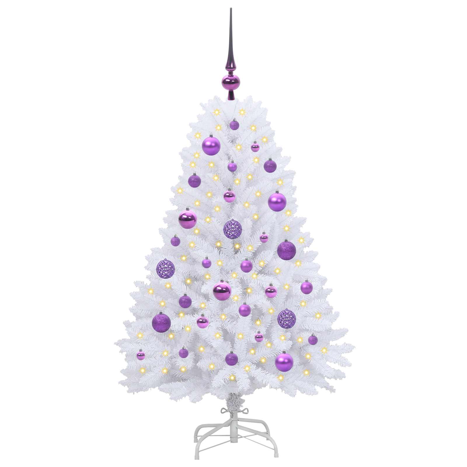 Vidaxx sapin de Noël artificiel pliant blanc 120 cm PVC et acier