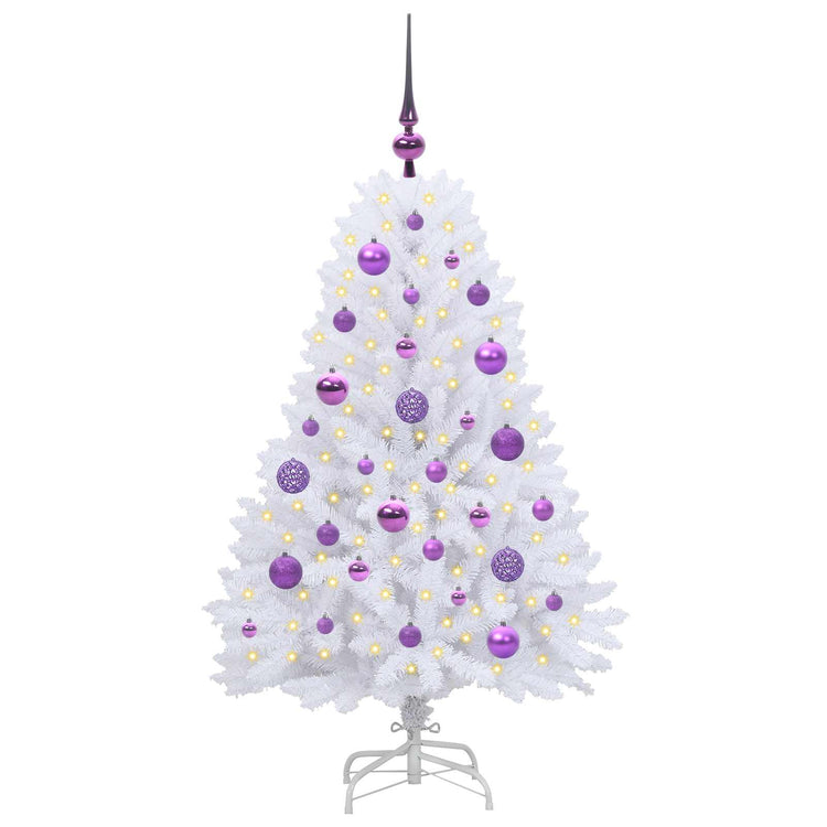 Vidaxx sapin de Noël artificiel pliant blanc 120 cm PVC et acier