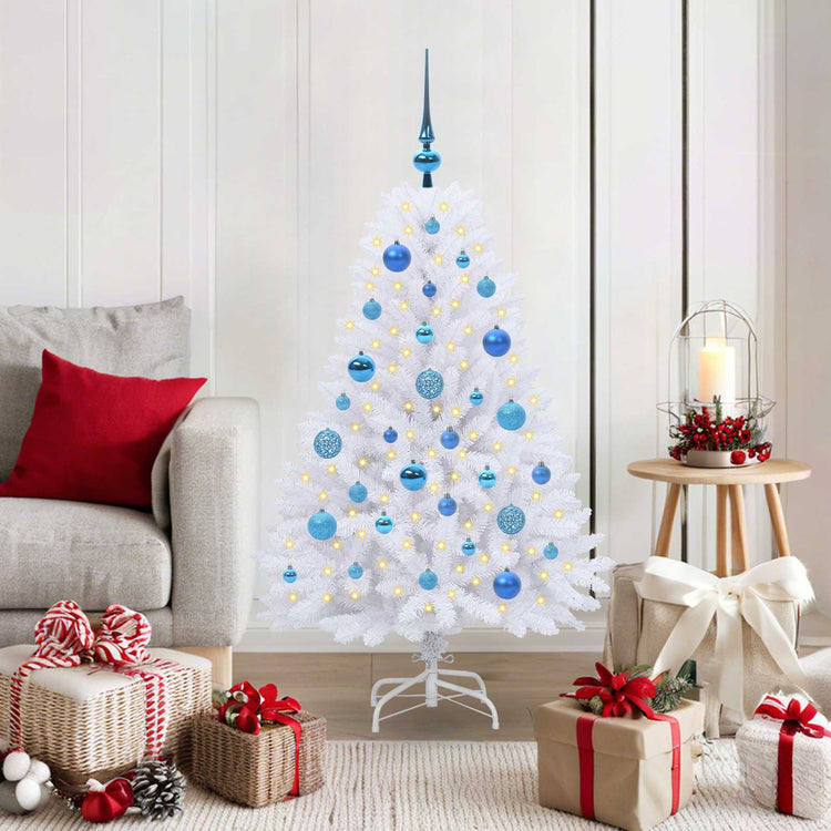 Vidaxx sapin de Noël artificiel pliant blanc 120 cm PVC et acier