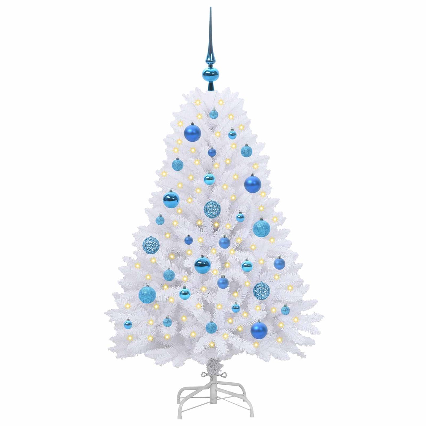 Vidaxx sapin de Noël artificiel pliant blanc 120 cm PVC et acier