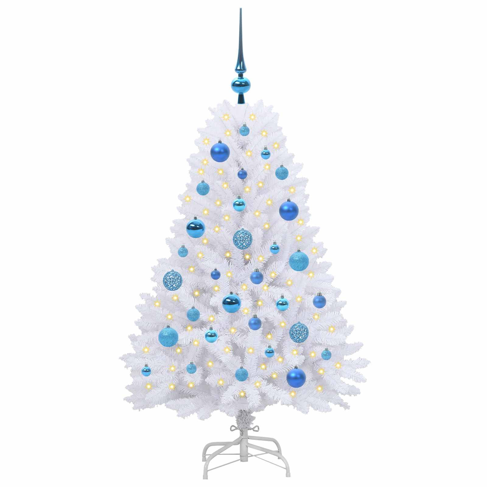 Vidaxx sapin de Noël artificiel pliant blanc 120 cm PVC et acier