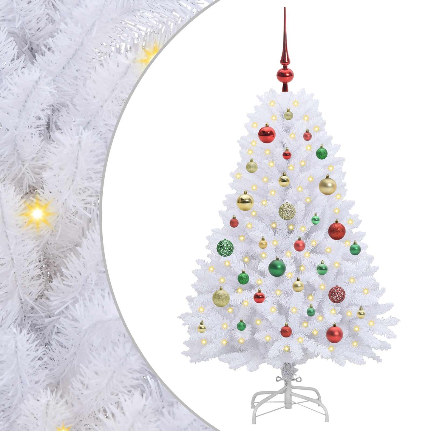 Vidaxx sapin de Noël artificiel pliant blanc 120 cm PVC et acier