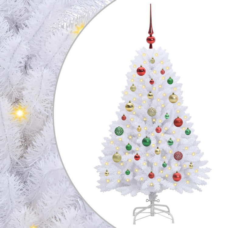 Vidaxx sapin de Noël artificiel pliant blanc 120 cm PVC et acier