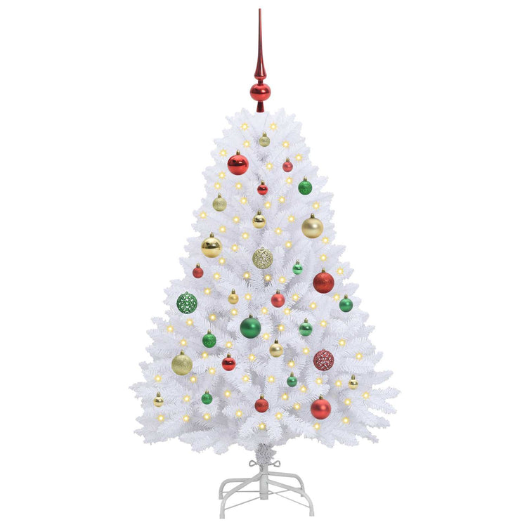 Vidaxx sapin de Noël artificiel pliant blanc 120 cm PVC et acier