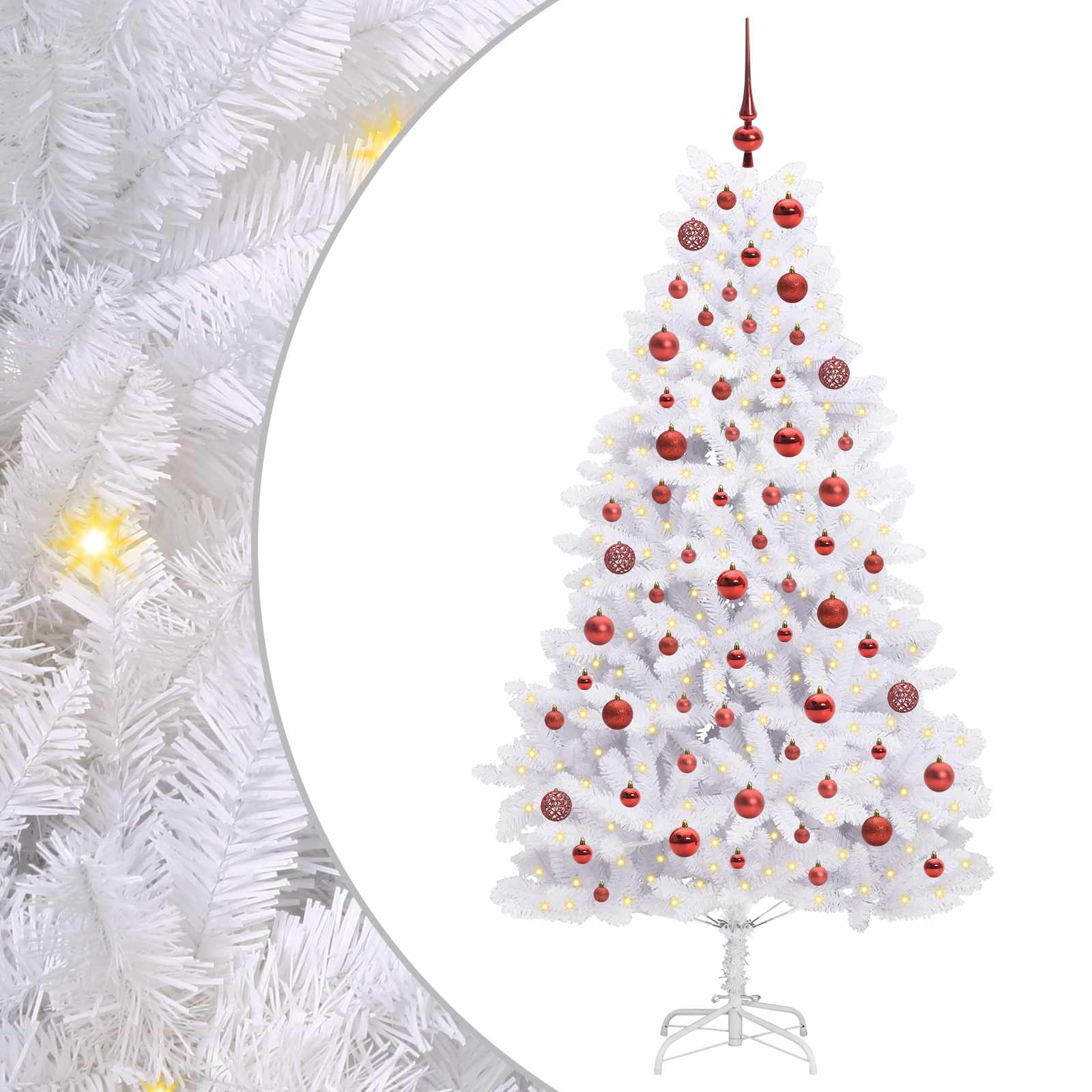 Vidaxx sapin de Noël artificiel pliant blanc 180 cm PVC et acier