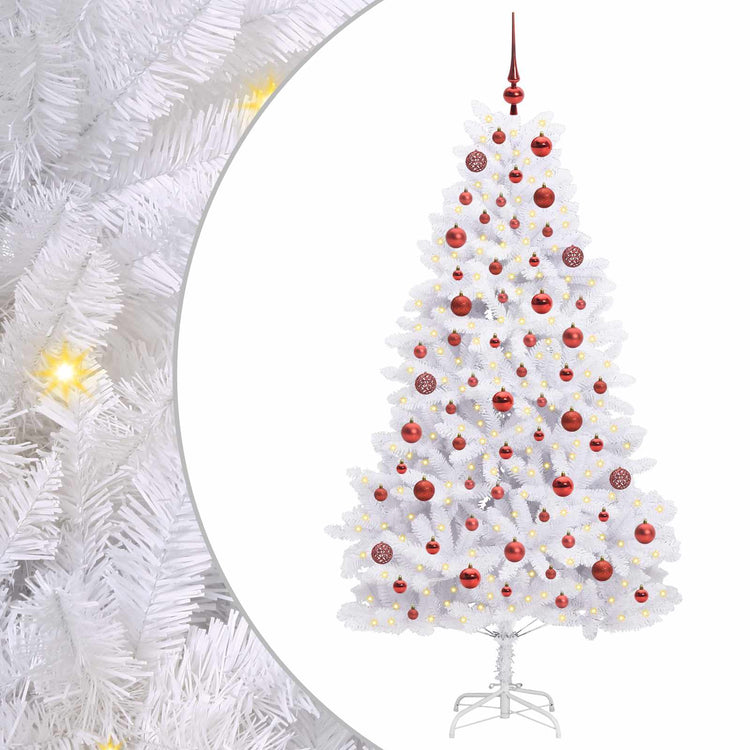 Vidaxx sapin de Noël artificiel pliant blanc 180 cm PVC et acier