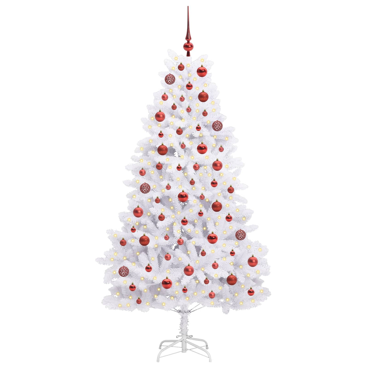 Vidaxx sapin de Noël artificiel pliant blanc 180 cm PVC et acier