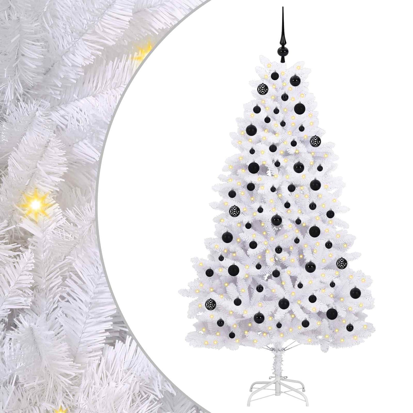 Vidaxx sapin de Noël artificiel pliant blanc 180 cm PVC et acier