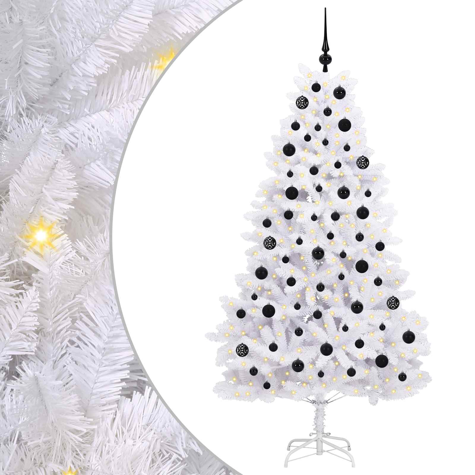 Vidaxx sapin de Noël artificiel pliant blanc 180 cm PVC et acier