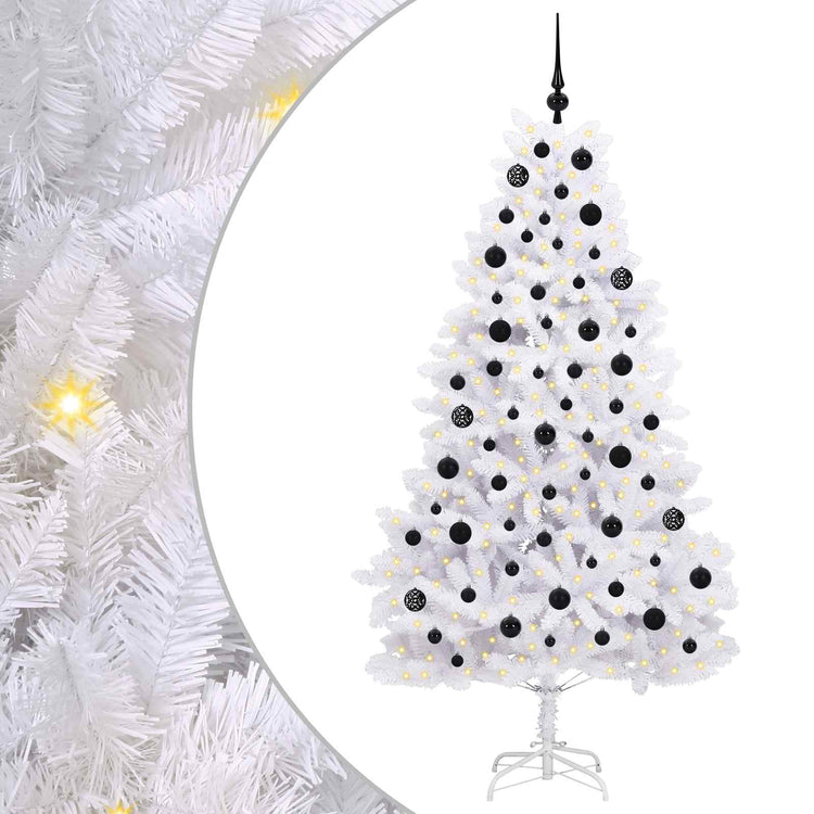 Vidaxx sapin de Noël artificiel pliant blanc 180 cm PVC et acier