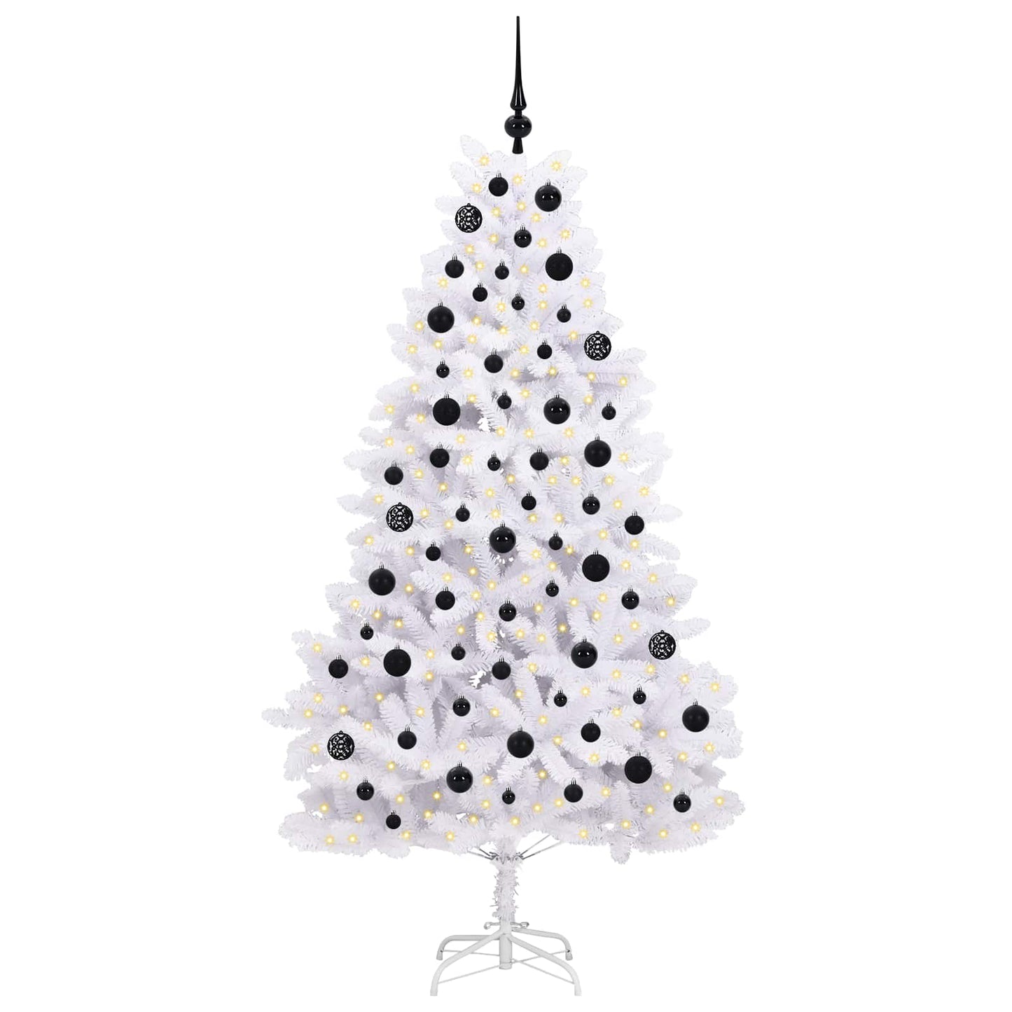 Vidaxx sapin de Noël artificiel pliant blanc 180 cm PVC et acier