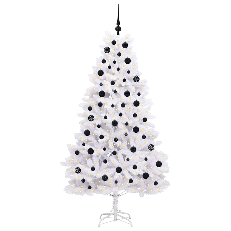 Vidaxx sapin de Noël artificiel pliant blanc 180 cm PVC et acier