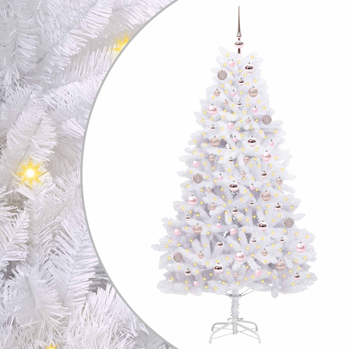 Vidaxx sapin de Noël artificiel pliant blanc 180 cm PVC et acier