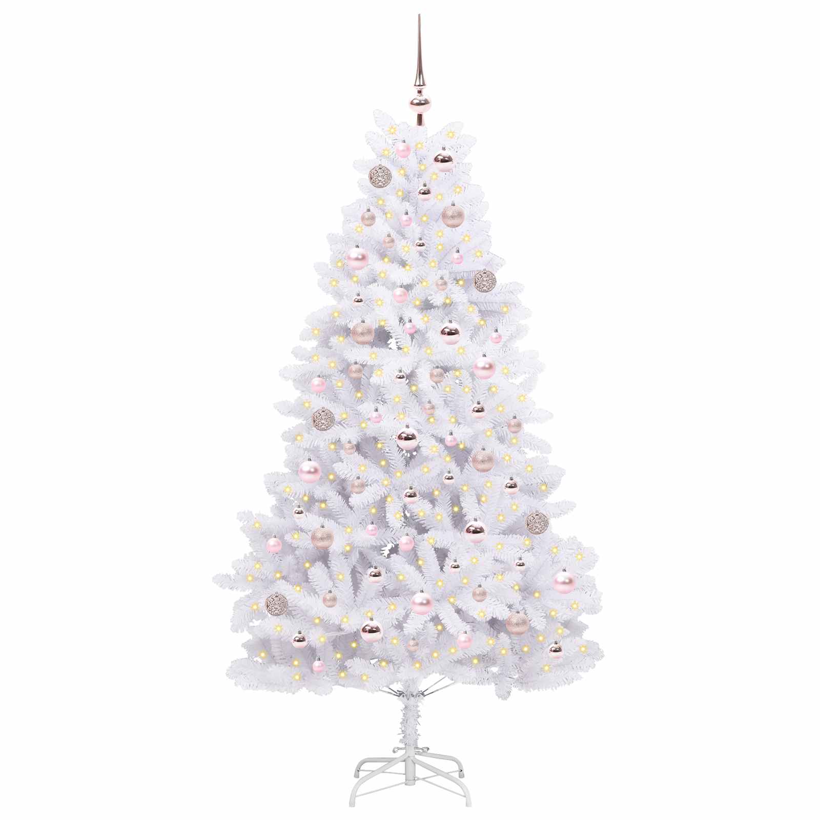 Vidaxx sapin de Noël artificiel pliant blanc 180 cm PVC et acier