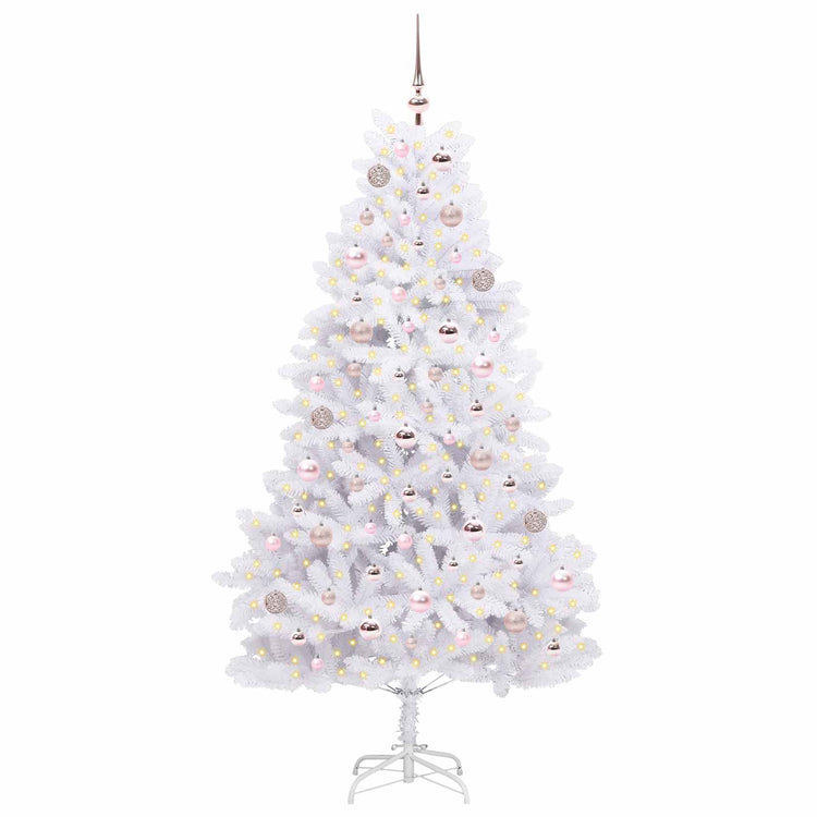 Vidaxx sapin de Noël artificiel pliant blanc 180 cm PVC et acier