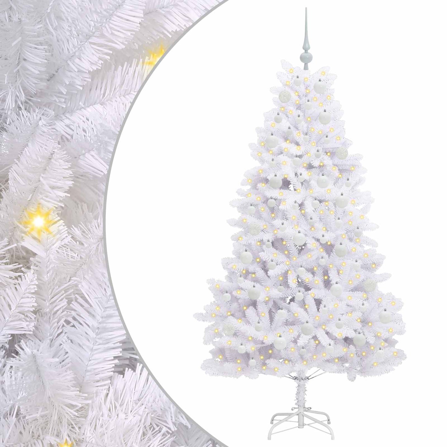 Vidaxx sapin de Noël artificiel pliant blanc 180 cm PVC et acier