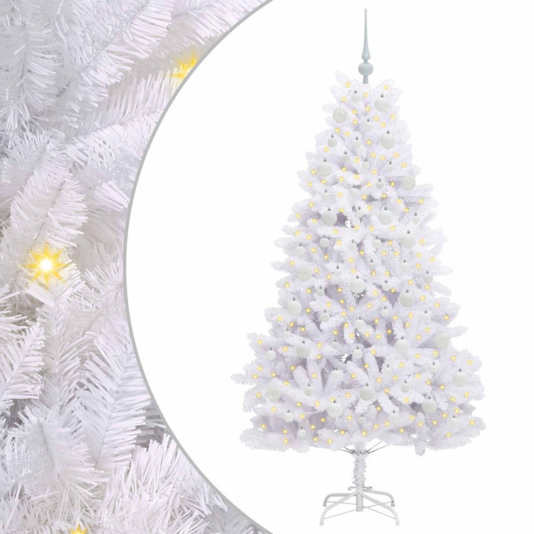Vidaxx sapin de Noël artificiel pliant blanc 180 cm PVC et acier