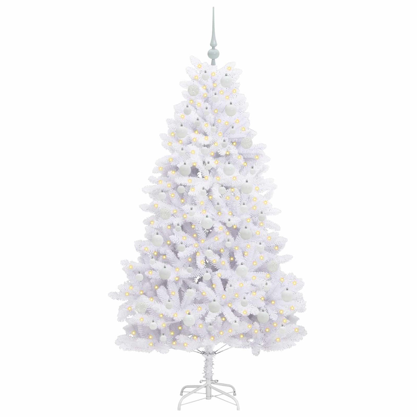 Vidaxx sapin de Noël artificiel pliant blanc 180 cm PVC et acier