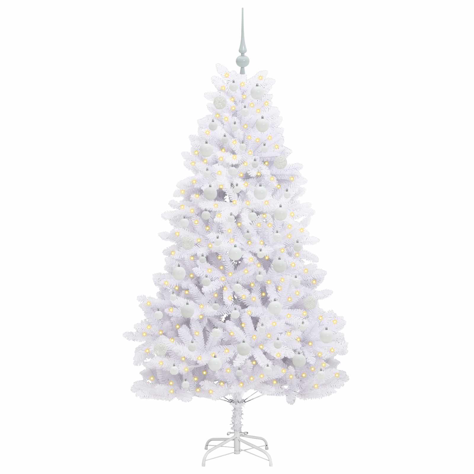 Vidaxx sapin de Noël artificiel pliant blanc 180 cm PVC et acier