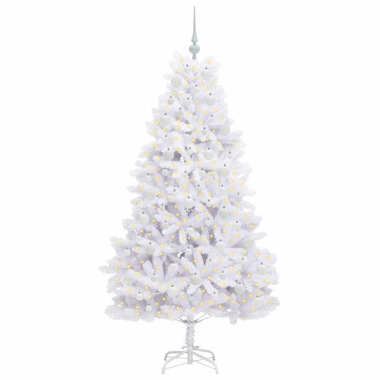 Vidaxx sapin de Noël artificiel pliant blanc 180 cm PVC et acier