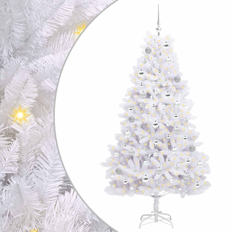Vidaxx sapin de Noël artificiel pliant blanc 180 cm PVC et acier
