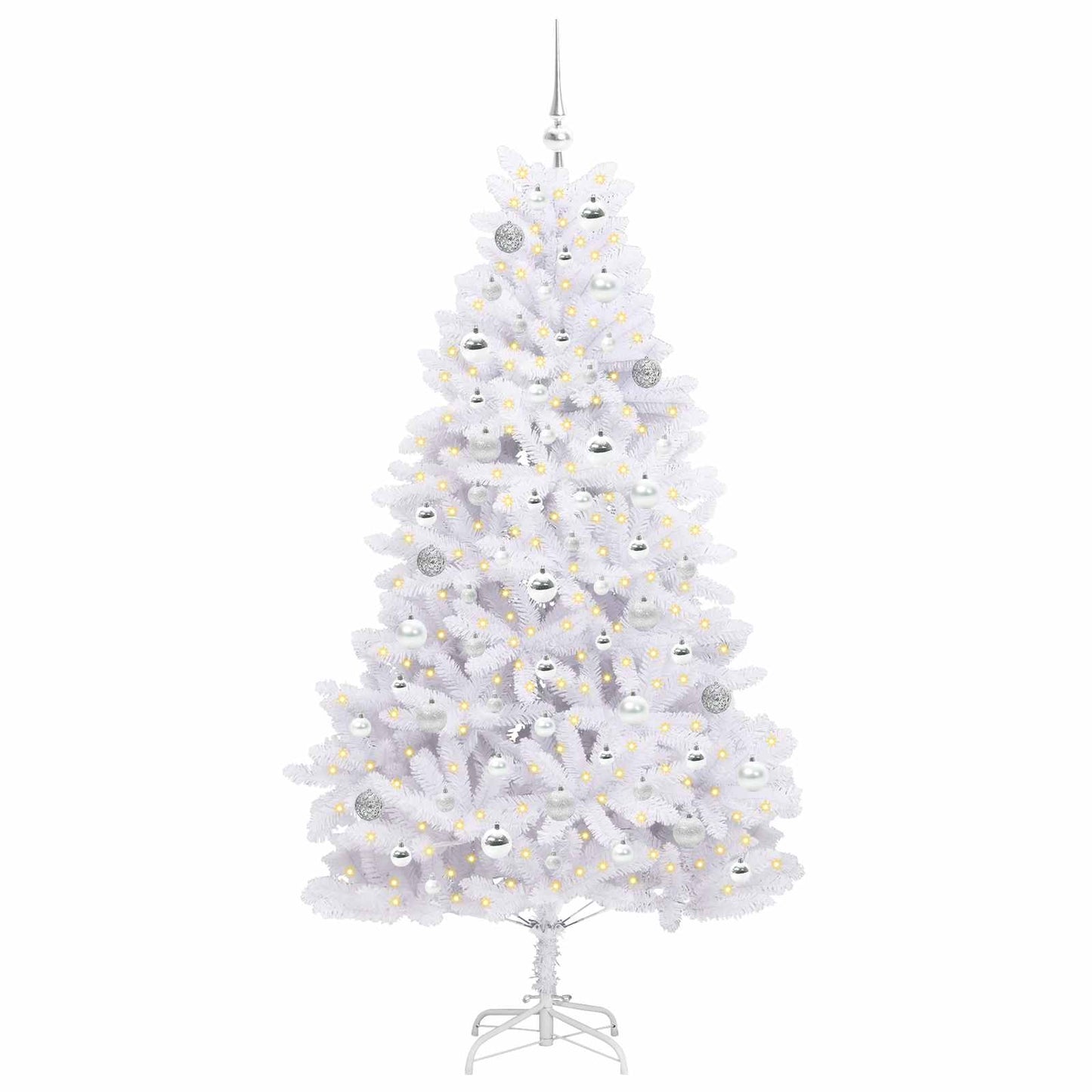 Vidaxx sapin de Noël artificiel pliant blanc 180 cm PVC et acier