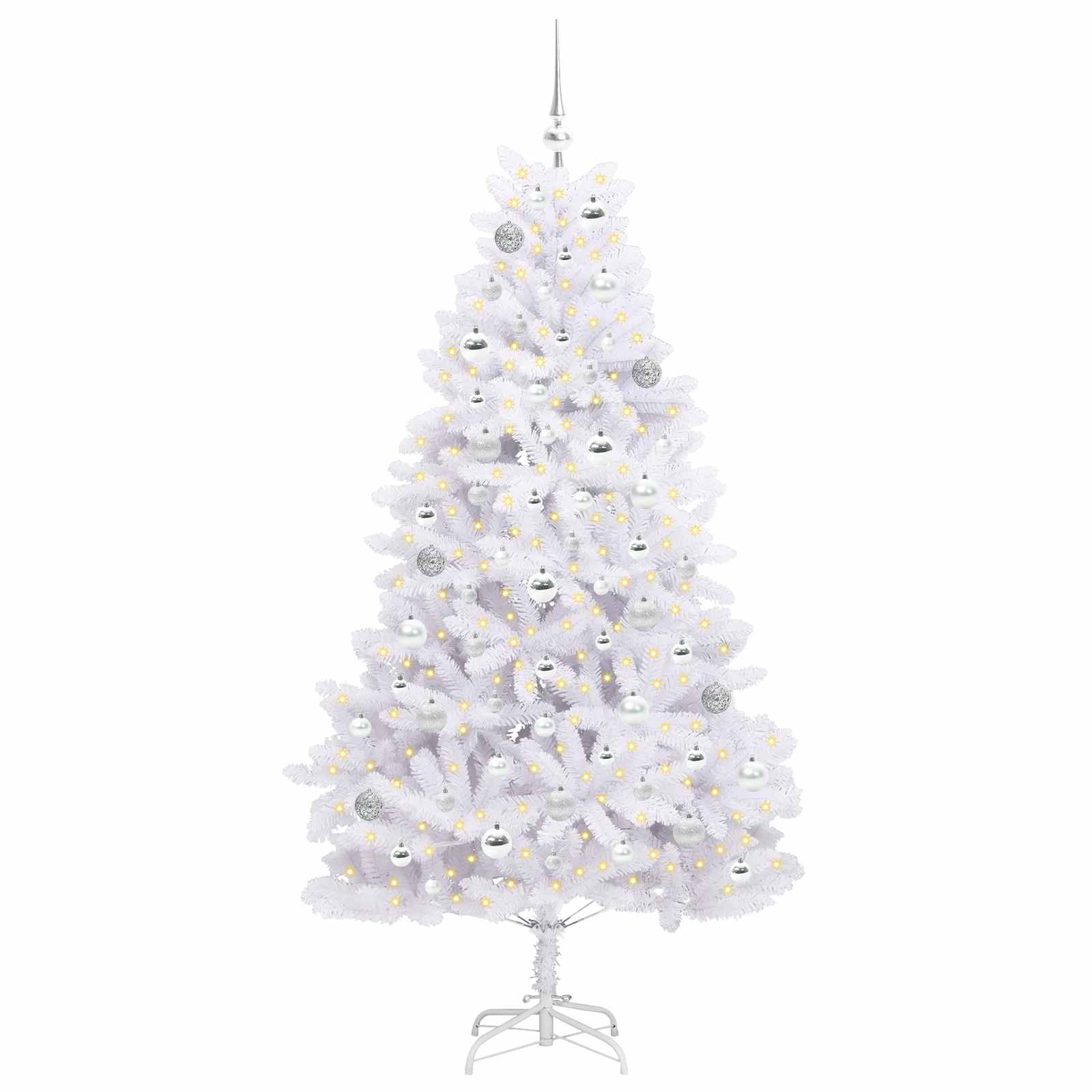 Vidaxx sapin de Noël artificiel pliant blanc 180 cm PVC et acier