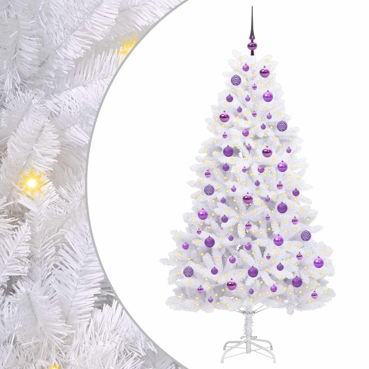 Vidaxx sapin de Noël artificiel pliant blanc 180 cm PVC et acier