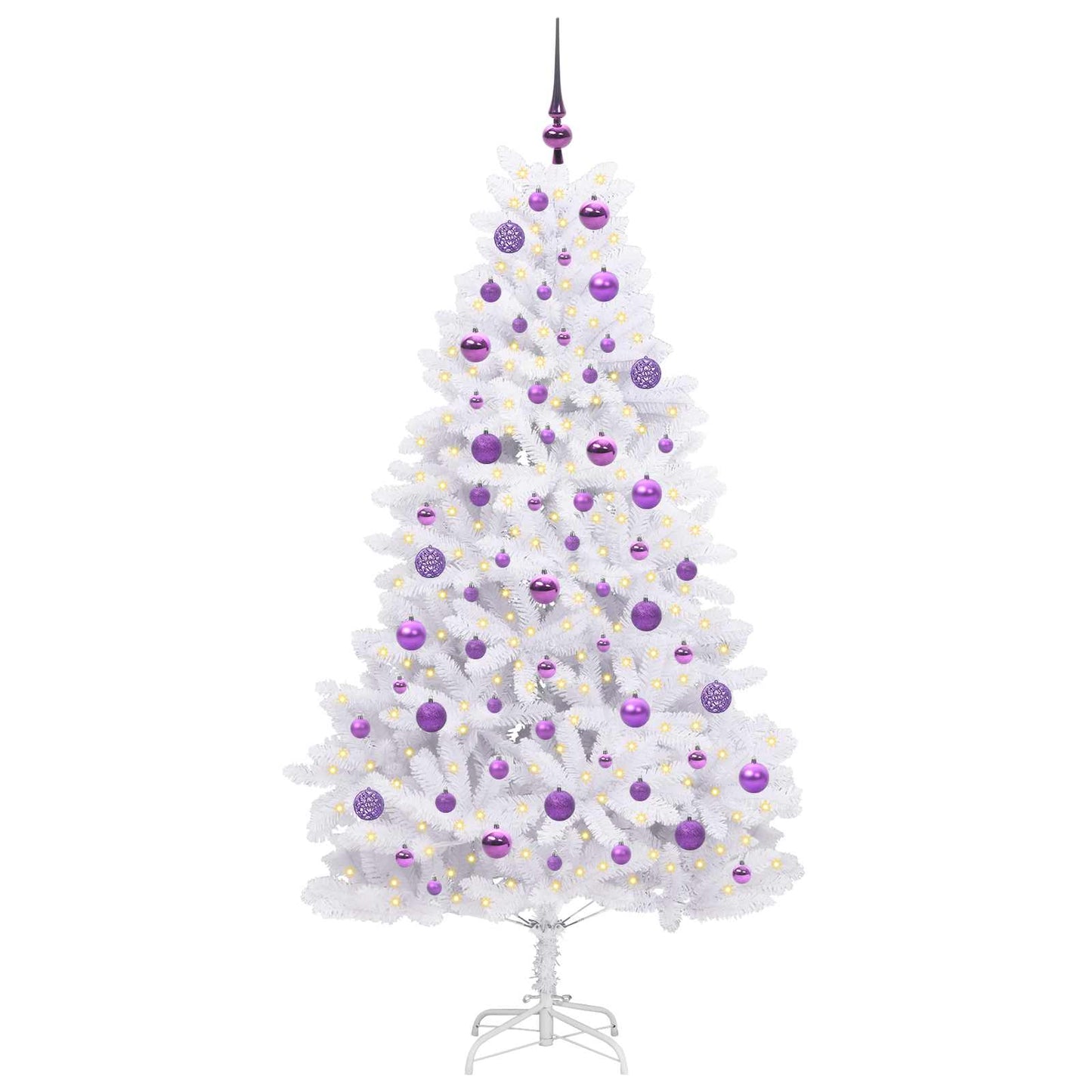 Vidaxx sapin de Noël artificiel pliant blanc 180 cm PVC et acier