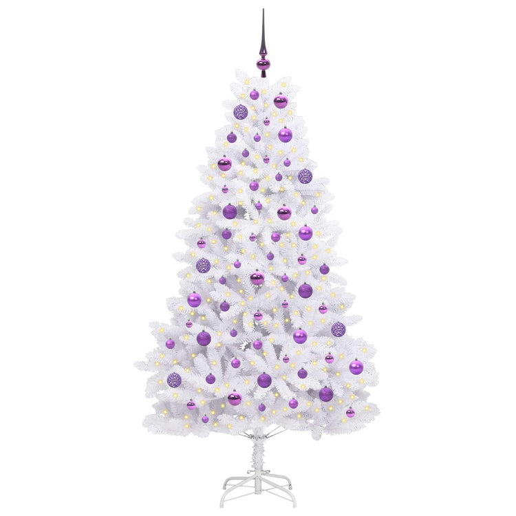 Vidaxx sapin de Noël artificiel pliant blanc 180 cm PVC et acier