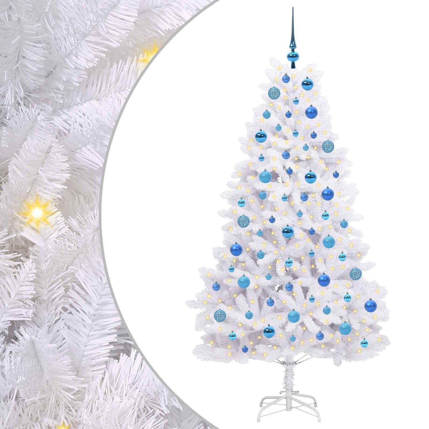 Vidaxx sapin de Noël artificiel pliant blanc 180 cm PVC et acier