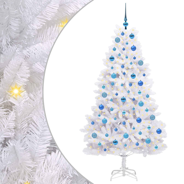 Vidaxx sapin de Noël artificiel pliant blanc 180 cm PVC et acier