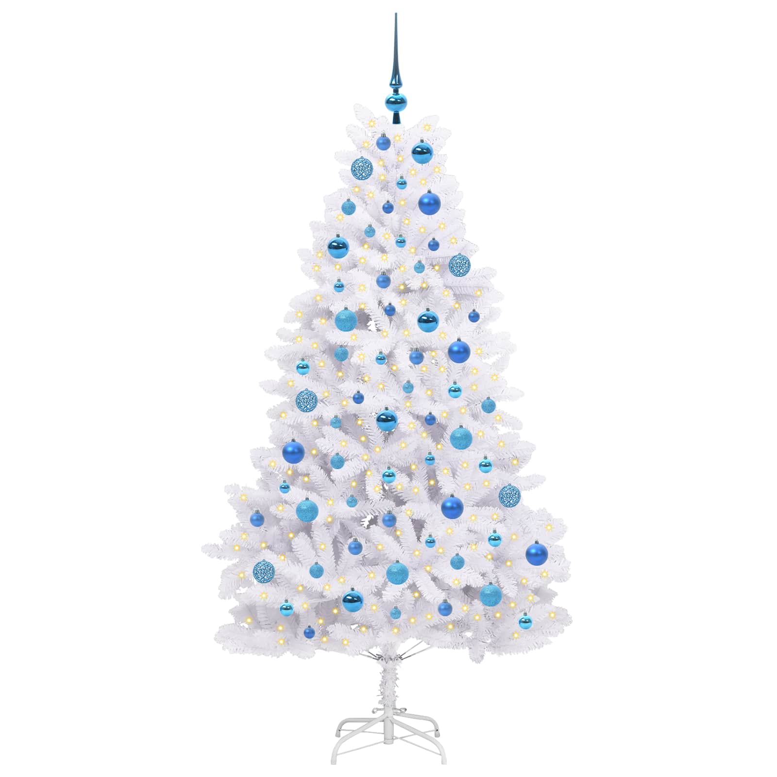 Vidaxx sapin de Noël artificiel pliant blanc 180 cm PVC et acier