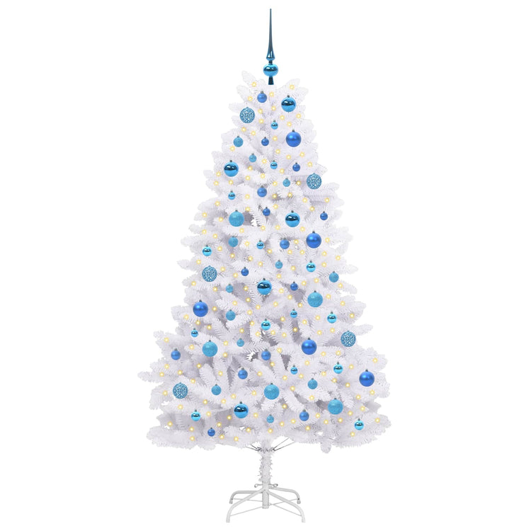 Vidaxx sapin de Noël artificiel pliant blanc 180 cm PVC et acier