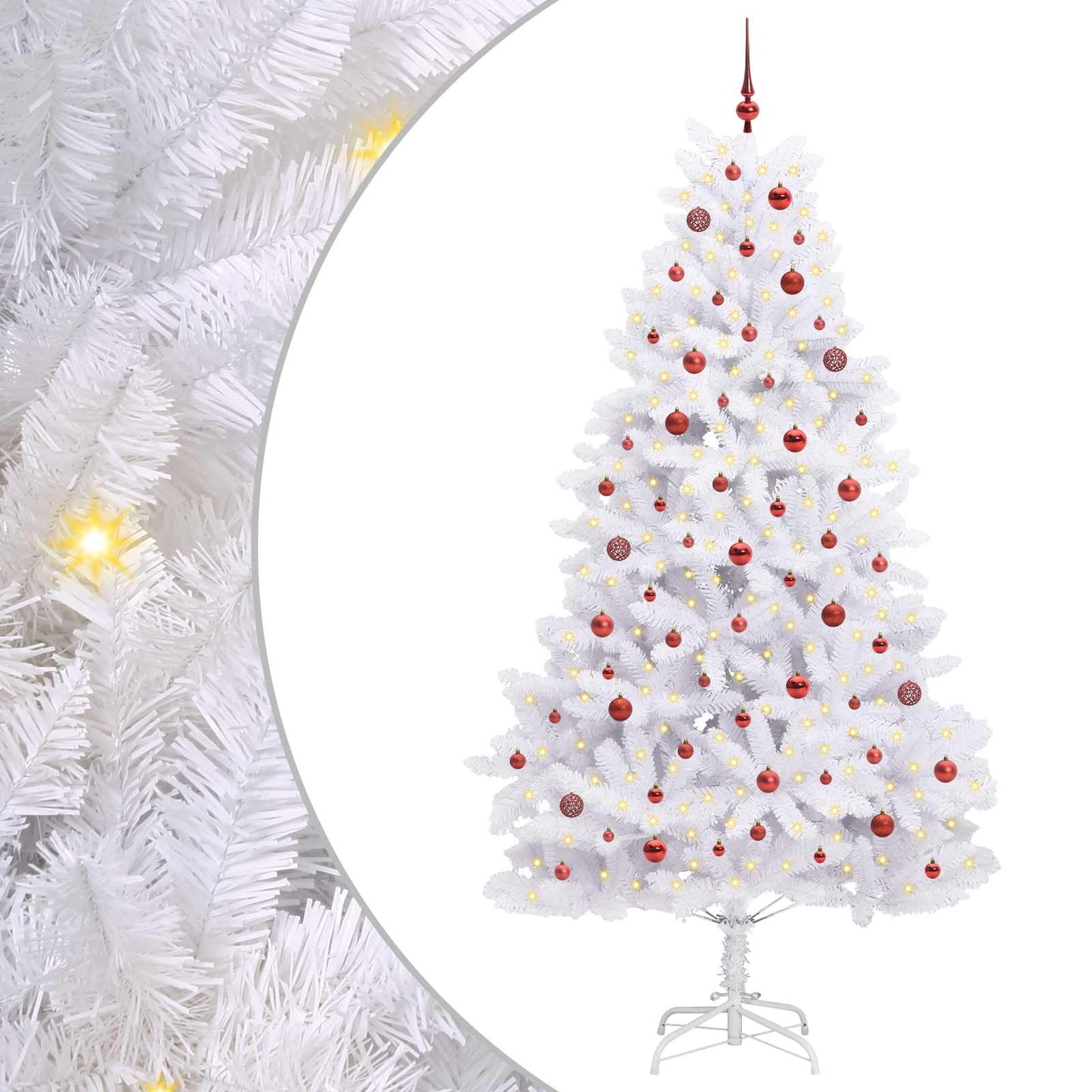 Vidaxx sapin de Noël artificiel pliant blanc 240 cm PVC et acier