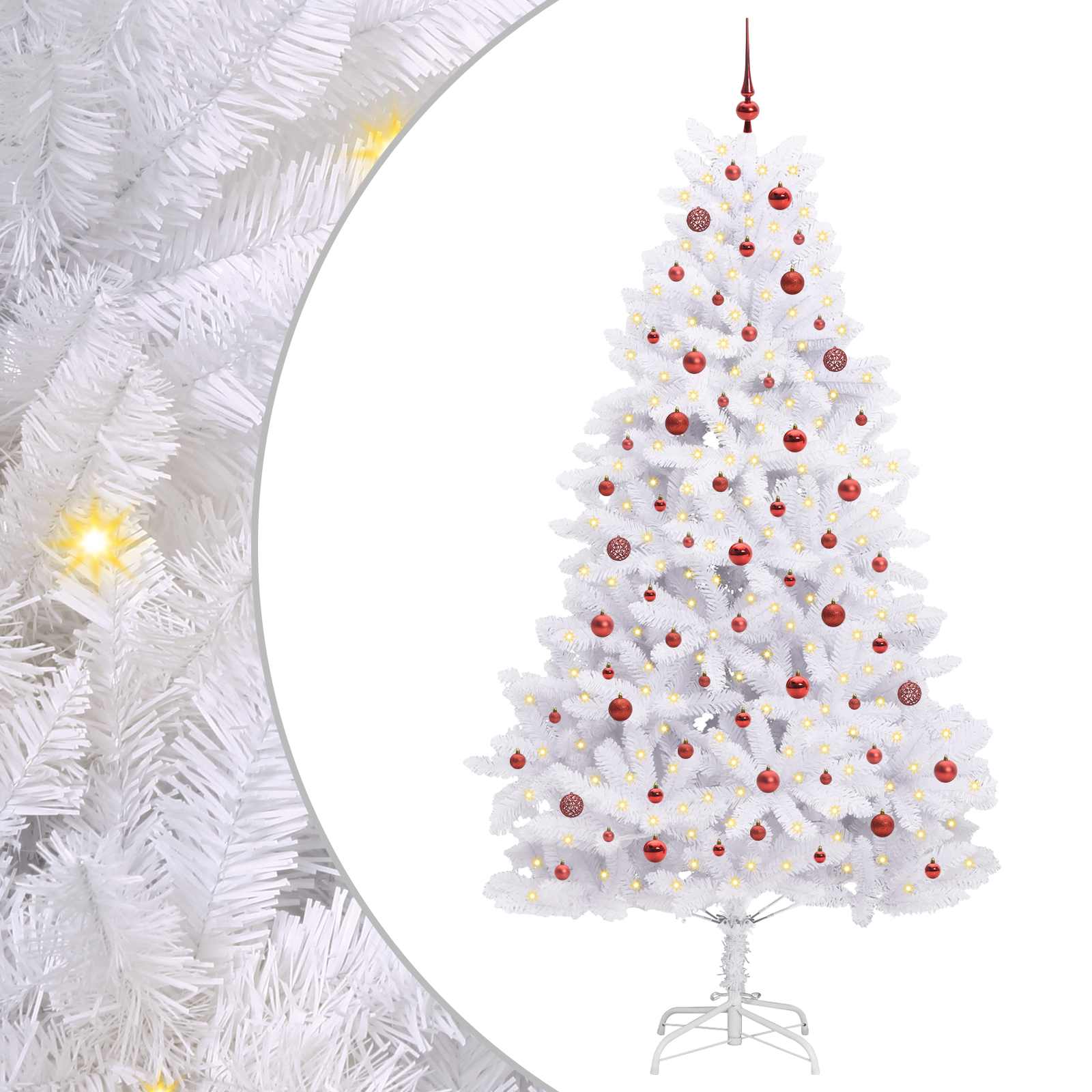 Vidaxx sapin de Noël artificiel pliant blanc 240 cm PVC et acier
