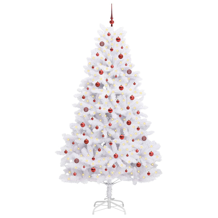 Vidaxx sapin de Noël artificiel pliant blanc 240 cm PVC et acier